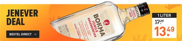 jenever deal: 1 liter bokma jenever van &euro;17,29 nu voor slechts &euro;13,49